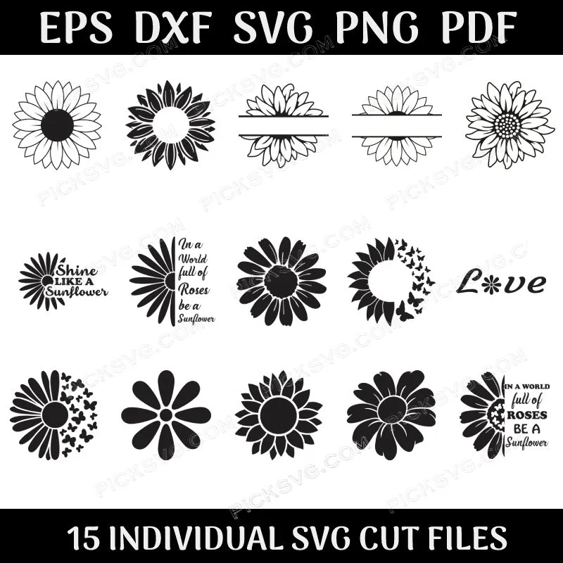 Sunflower Bundle Svg - Design Bundle SVG