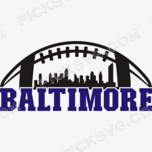 Baltimore Football City Skyline Svg