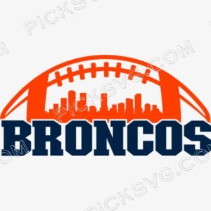 Broncos Football City Skyline Svg