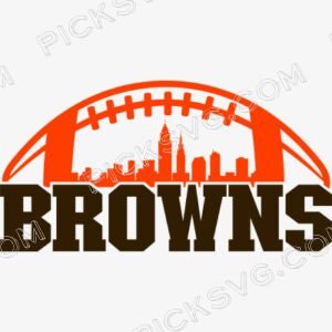 Browns Football City Skyline Svg