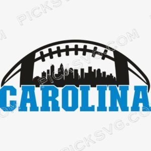 Carolina Football City Skyline Svg
