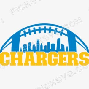 Chargers Football City Skyline Svg