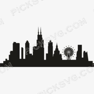 Chicago City Skyline Svg
