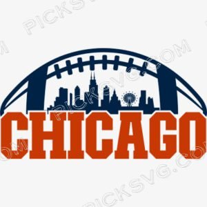 Chicago Football City Skyline Svg