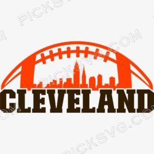 Cleveland Football City Skyline Svg