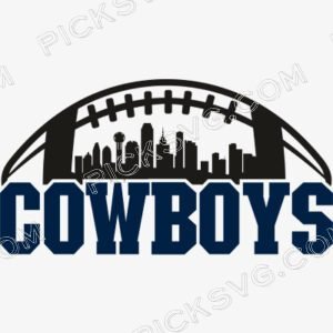 Cowboys Football City Skyline Svg