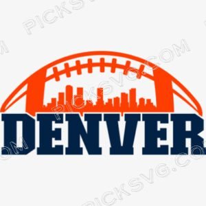 Denver Football City Skyline Svg