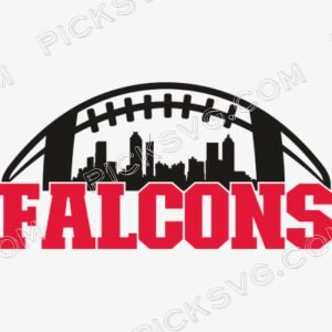 Falcons Football City Skyline Svg