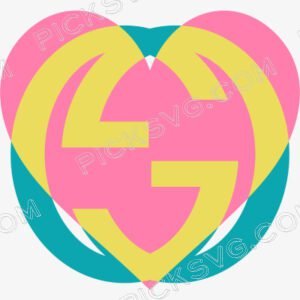 Gucci with Heart Colour Svg