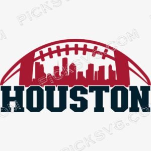 Houston Football City Skyline Svg