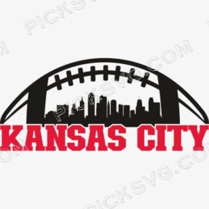 Kansas City Football City Skyline Svg