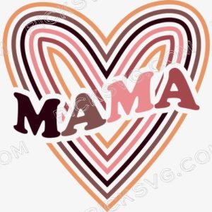 Mama Heart Line Svg