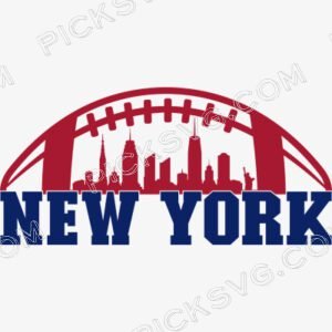 New York Football City Skyline Svg