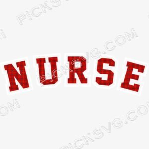 Nurse Buffalo Plaid Circle Logo