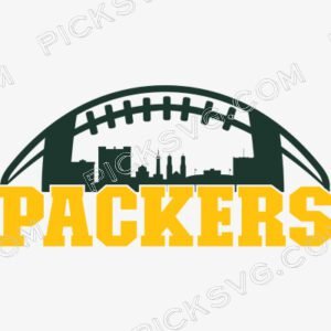 Packers Football City Skyline Svg