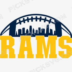 Rams Football City Skyline Svg