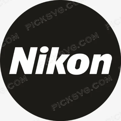 Nikon Circle Logo SVG - camera brand badge cut file for Cricut and Silhouette