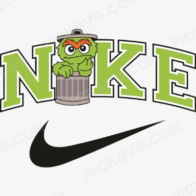 Sesame Street Oscar Nike Svg - Fashion Brands SVG