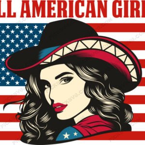 All American Girls with Flag Svg.jpg