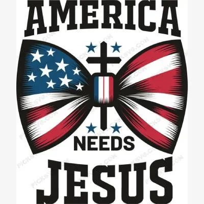 America Needs Jesus Bow SVG - Patriotic And Flags