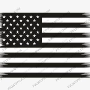 American Flag Black SVG