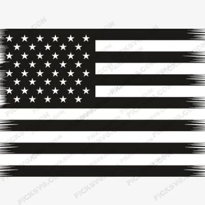 American Flag Black SVG - Patriotic And Flags