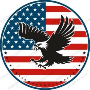 American Flag with Eagle Circle SVG
