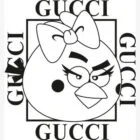 Angry Birds Red Gucci Black SVG - Cartoon Characters Svg