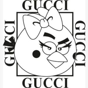Angry Birds Red Gucci Black SVG