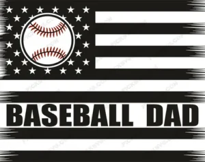 Baseball Dad Flag Ball SVG - Sports Logos