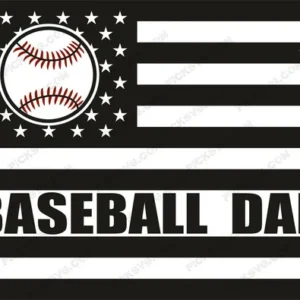 Baseball Dad Flag Ball SVG - Sports Logos