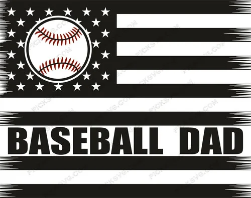 Baseball Dad Flag Ball SVG - Sports Logos