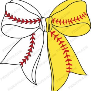 Baseball Softball Bow SVG, DXF, EPS, PNG, Clipart, Silhouette and Cut files