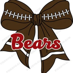 Bears Football Coquette Bow Svg - Sports Logos
