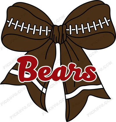 Bears Football Coquette Bow Svg - Sports Logos