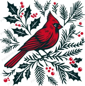 Christmas Cardinal SVG - Sports Logos