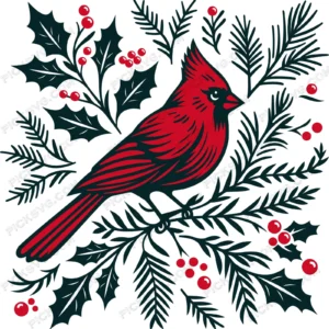 Christmas Cardinal SVG - Sports Logos