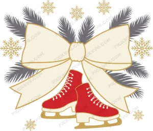 Christmas Skates SVG, DXF, EPS, PNG, Clipart, Silhouette and Cut files