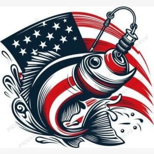 Bass Fish American Flag Fishing SVG