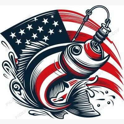 Bass Fish American Flag Fishing SVG - Miscellaneous SVG