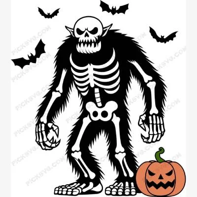 Bigfoot Sticker Halloween SVG - Halloween Svg