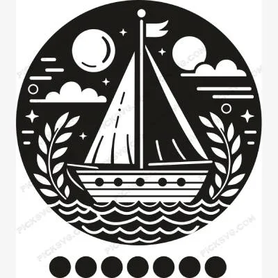 Boat Circle SVG - Miscellaneous SVG