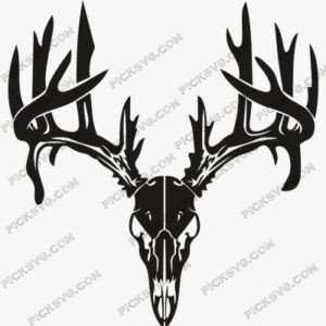 picksvg - Deer Antler Skull Svg