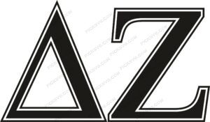 Delta Zeta Greek Letter Black SVG, PDF, PNG, EPS, DXF