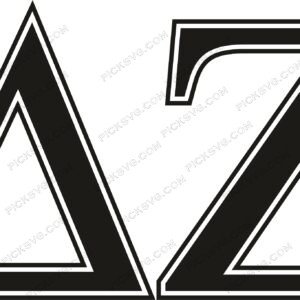 Delta Zeta Greek Letter Black