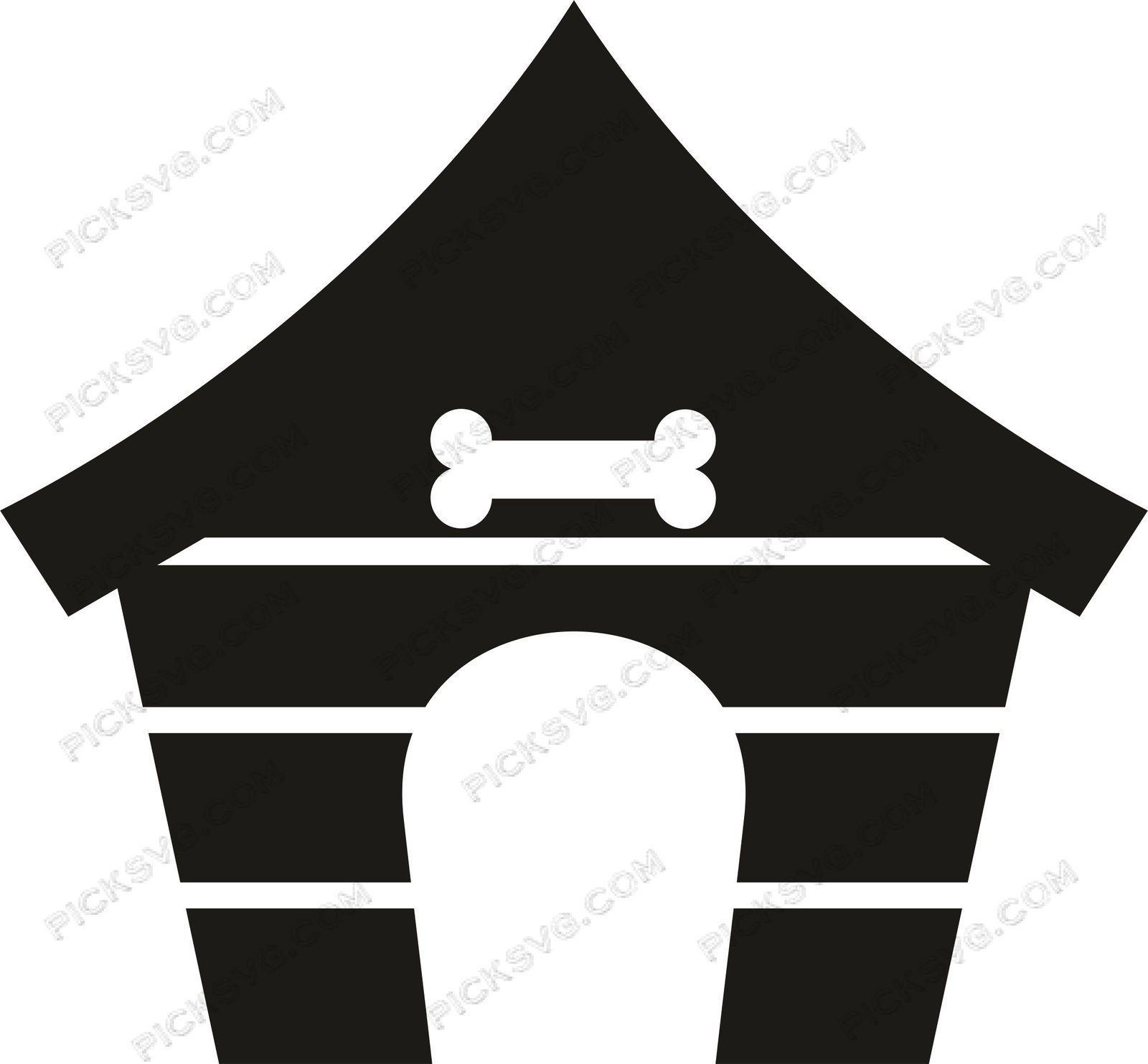 Dog Home Black Svg
