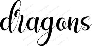 Dragons Mascot Hand Lettered SVG, PDF, PNG, EPS, DXF