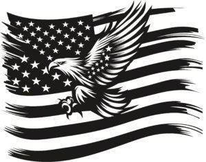 Eagle With American Flag SVG — patriotic design SVG cut file for Cricut, Silhouette, Brother ScanNCut and DIY crafting