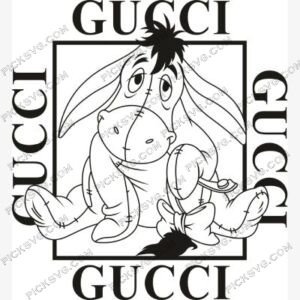 Eeyore Gucci Black SVG - Cartoon Characters Svg