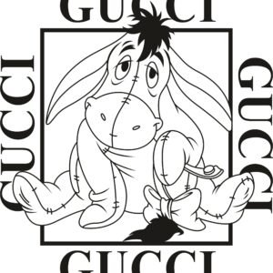 Eeyore Gucci Black SVG, PDF, PNG, EPS, DXF